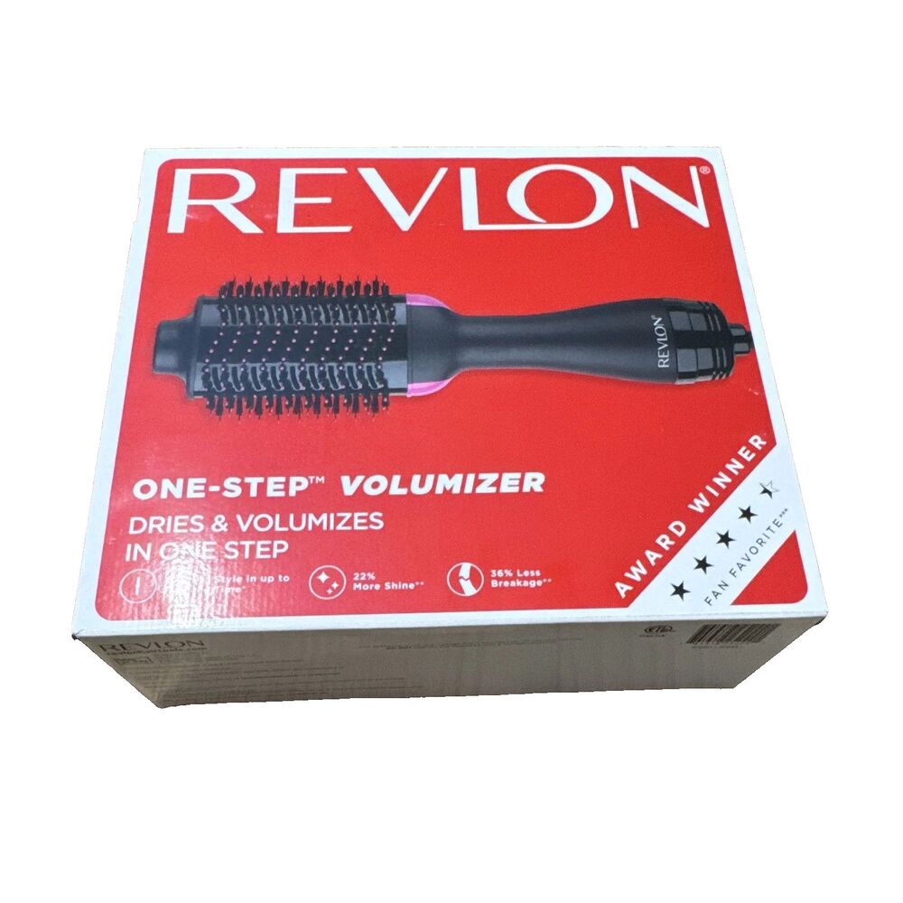 Revlon One-Step Volumizer Hair Dryer Brush, 2.8in Oval, Black/Pink USED